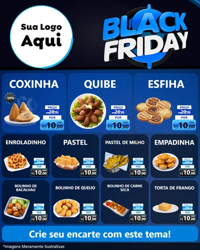 Modelo de Rede Social para Feed Instagram com o tema Black Friday para Salgadaria