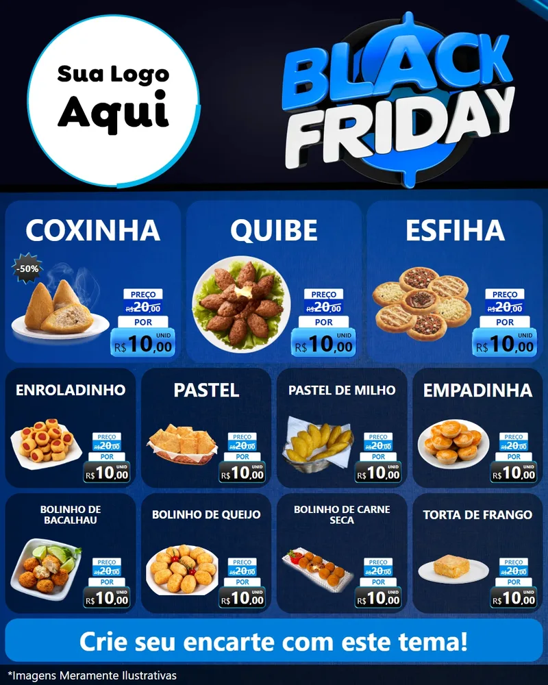 Modelo de Rede Social para Feed Instagram com o tema Black Friday para Salgadaria