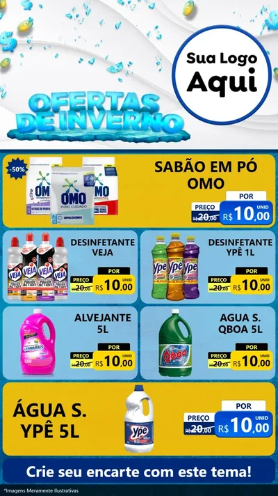 Modelo de TV para TV Vertical com o tema Ofertas de Inverno para Produtos de Limpeza