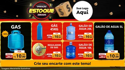 Modelo de TV para TV Horizontal com o tema Operação Estoque Zerado para Água e gás