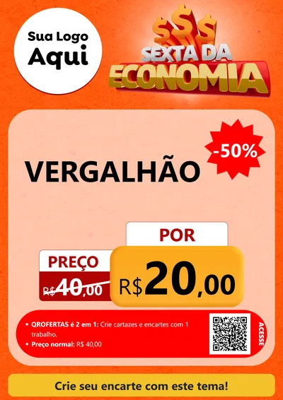 Modelo de Cartaz para Cartaz A4 Vertical com o tema Sexta da Economia para Ferragens