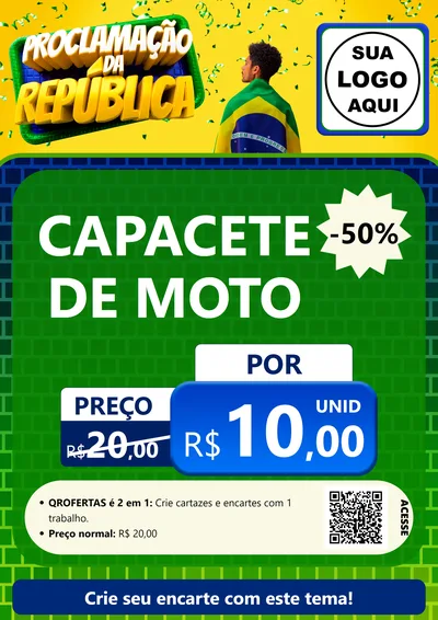 Modelo de Cartaz para Cartaz A4 Vertical com o tema Proclamação da República para Moto peças