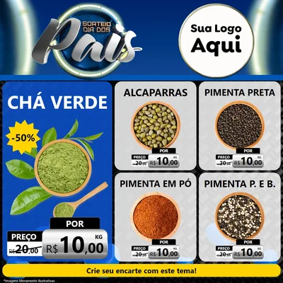 Modelo de Rede Social para Feed Facebook com o tema Sorteio Dia Dos Pais para Produtos Naturais