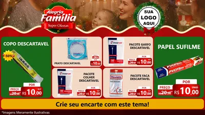 Modelo de TV para TV Horizontal com o tema Alegria Em Família - Super Ofertas para Embalagens