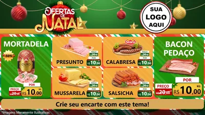 Modelo de TV para TV Horizontal com o tema Ofertas de Natal para Frios e Laticínios
