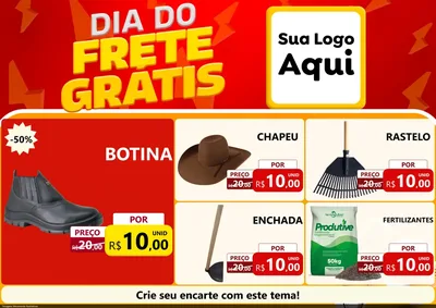 Modelo de Encarte para Encarte A4 Horizontal com o tema Dia do Frete Grátis para Agropecuária