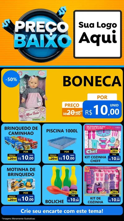 Modelo de Rede Social para Stories com o tema Preço Baixo para Brinquedos
