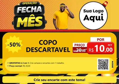Modelo de Cartaz para Cartaz A4 Horizontal com o tema Operação Fecha Mês para Embalagens
