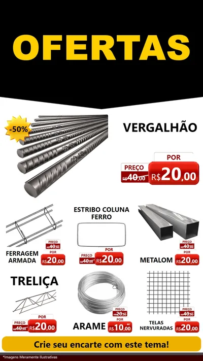 Modelo de Rede Social para Stories com o tema Ofertas Preto e Vermelho Cartaz para Ferragens