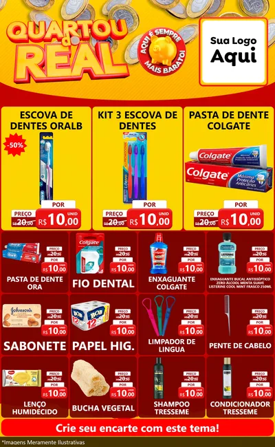 Modelo de Encarte para Encarte Grande com o tema Quartou do Real para Higiene Pessoal