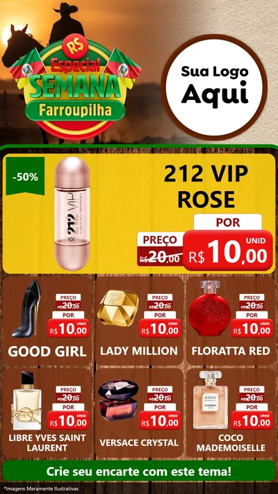 Modelo de Rede Social para Stories com o tema Especial Semana Farroupilha para Perfumes