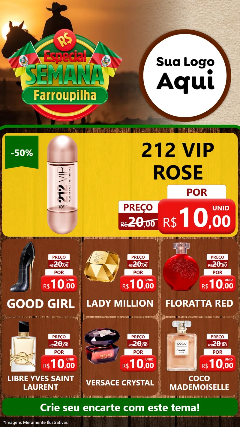 Modelo de Rede Social para Stories com o tema Especial Semana Farroupilha para Perfumes