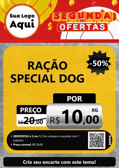 Modelo de Cartaz para Cartaz A4 Vertical com o tema Segunda de Ofertas para Pet Shop