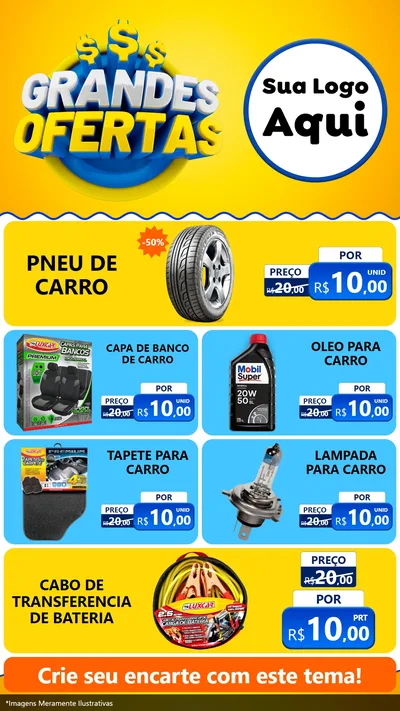 Modelo de TV para TV Vertical com o tema Grandes Ofertas para Auto peças