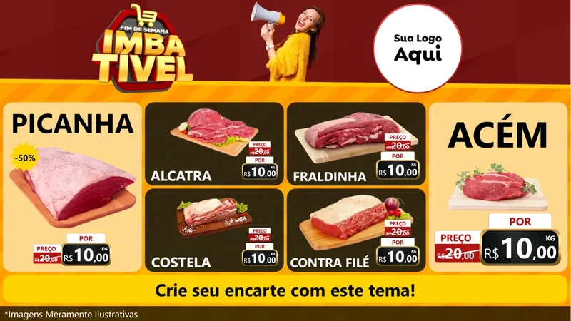 Modelo de TV para TV Horizontal com o tema Fim de Semana Imbatível para Açougue