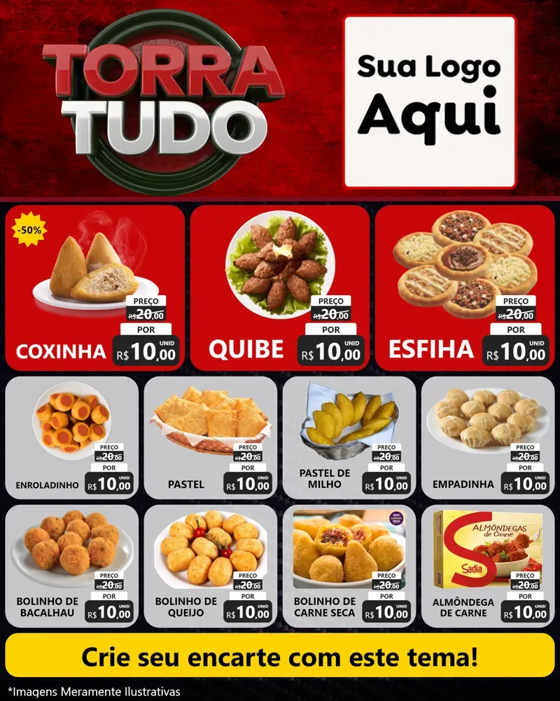 Modelo de Rede Social para Feed Instagram com o tema Torra Tudo para Salgadaria