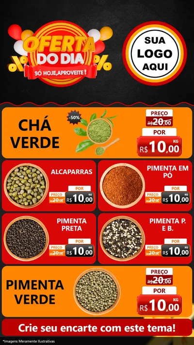 Modelo de TV para TV Vertical com o tema Oferta do Dia - Só hoje, Aproveite! para Produtos Naturais