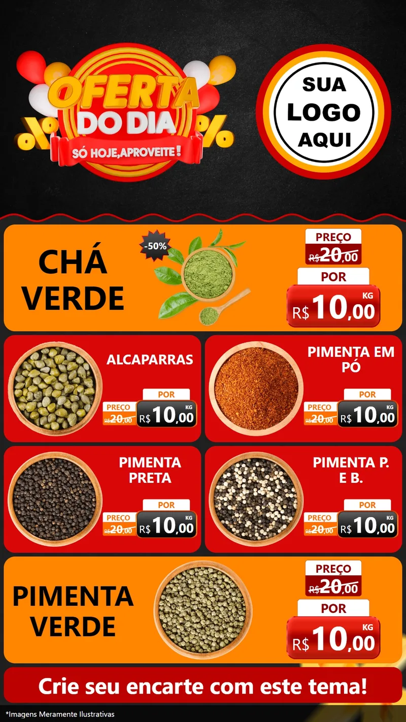 Modelo de TV para TV Vertical com o tema Oferta do Dia - Só hoje, Aproveite! para Produtos Naturais