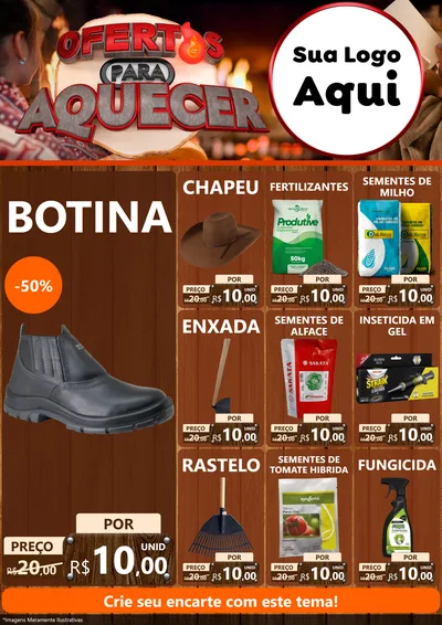 Modelo de Encarte para Encarte A4 Vertical com o tema Ofertas Para Aquecer para Agropecuária