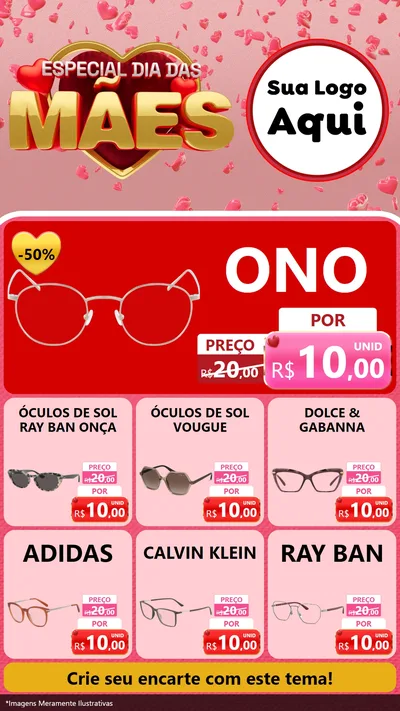 Modelo de Rede Social para Stories com o tema Especial Dia Das Mães para Óticas