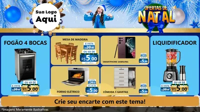Modelo de TV para TV Horizontal com o tema Ofertas de Natal para Móveis e Eletro