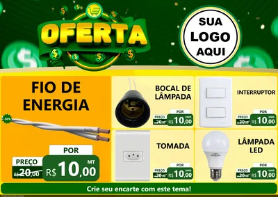 Modelo de Encarte para Encarte A4 Horizontal com o tema Oferta para Materiais Elétricos
