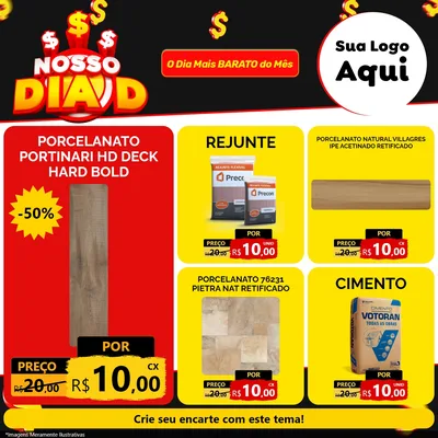 Modelo de Rede Social para Feed Facebook com o tema Nosso Dia D para Pisos e revestimentos
