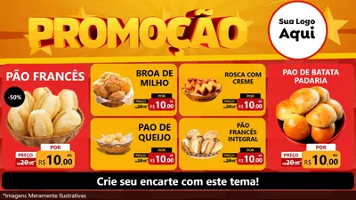 Modelo de TV para TV Horizontal com o tema Promoção para Padaria
