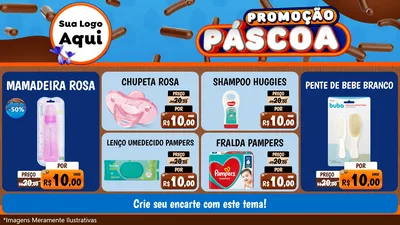 Modelo de TV para TV Horizontal com o tema Promoção Páscoa para Bebês