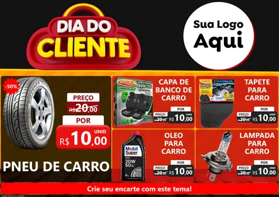 Modelo de Encarte para Encarte A4 Horizontal com o tema Dia do Cliente para Auto peças