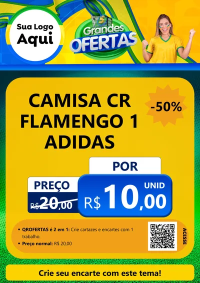 Modelo de Cartaz para Cartaz A4 Vertical com o tema Grandes Ofertas para Roupas e acessórios