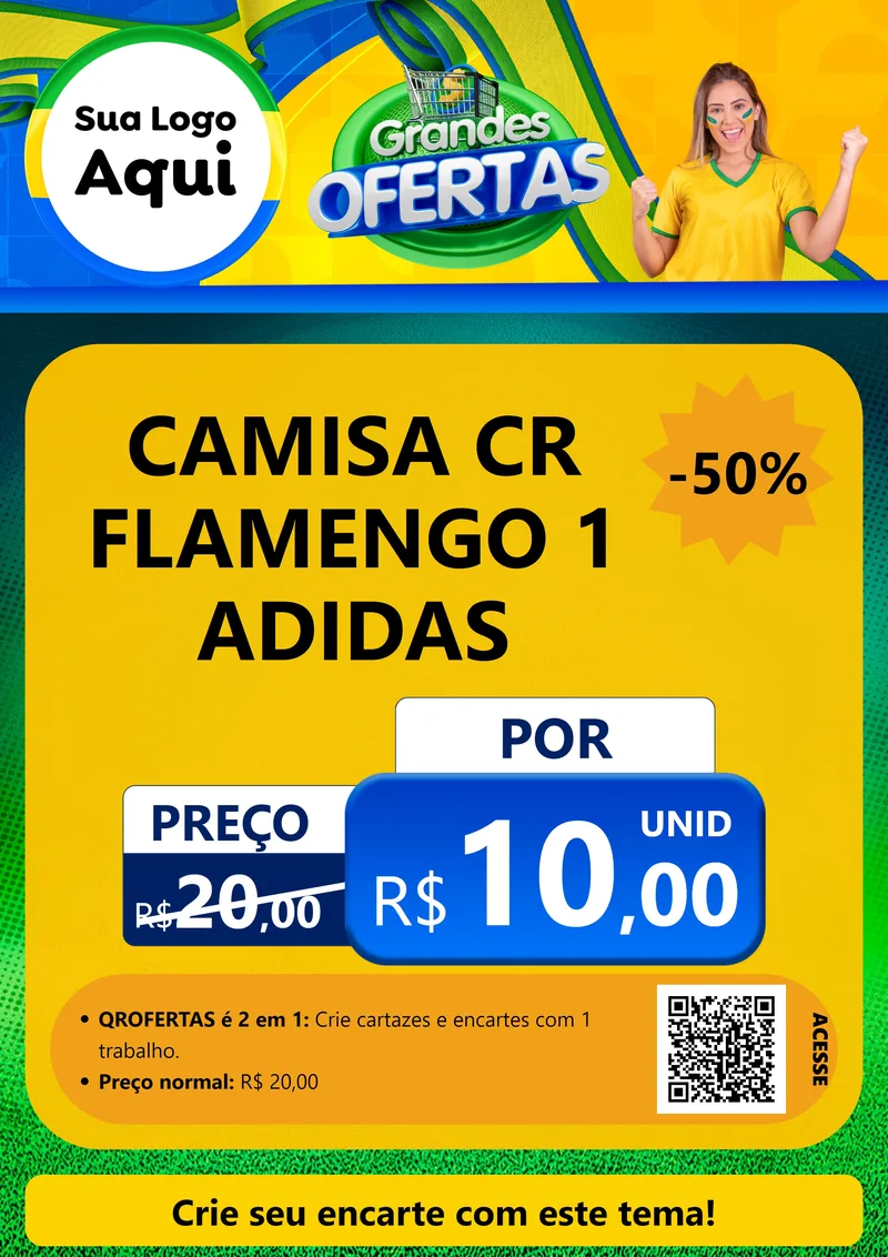 Modelo de Cartaz para Cartaz A4 Vertical com o tema Grandes Ofertas para Roupas e acessórios