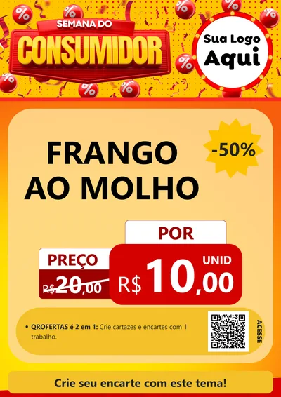 Modelo de Cartaz para Cartaz A4 Vertical com o tema Semana do Consumidor para Restaurante