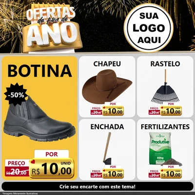 Modelo de Rede Social para Feed Facebook com o tema Ofertas de Fim de Ano para Agropecuária