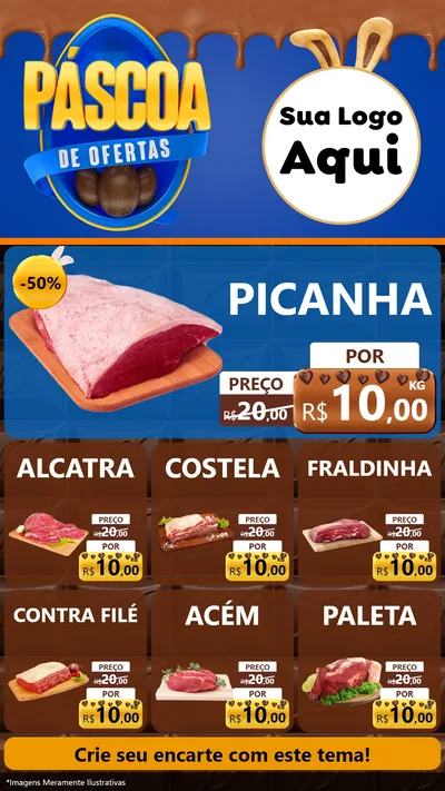 Modelo de Rede Social para Stories com o tema Páscoa de Ofertas para Açougue