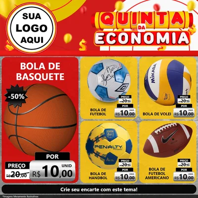 Modelo de Rede Social para Feed Facebook com o tema Quinta da Economia para Artigos Esportivos