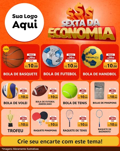 Modelo de Rede Social para Feed Instagram com o tema Sexta da Economia para Artigos Esportivos