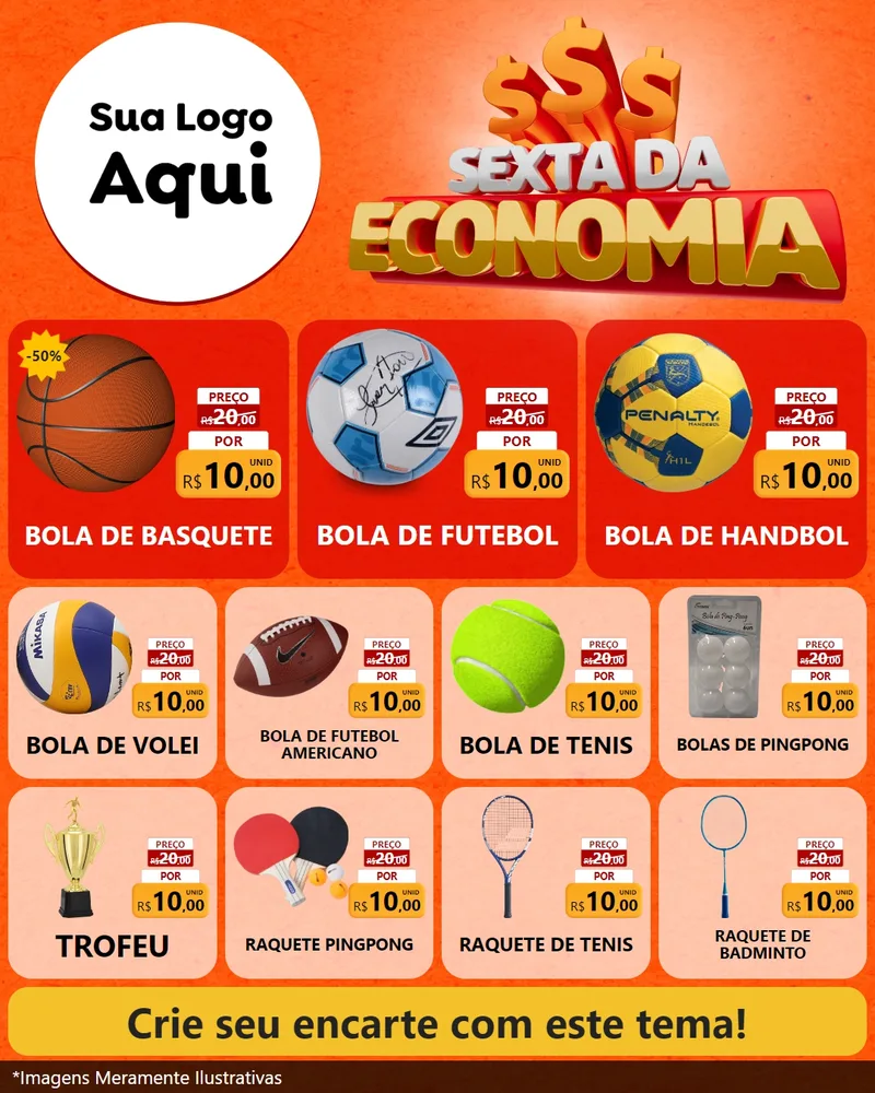 Modelo de Rede Social para Feed Instagram com o tema Sexta da Economia para Artigos Esportivos