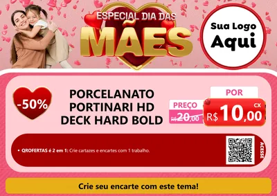 Modelo de Cartaz para Cartaz A4 Horizontal com o tema Especial Dia Das Mães para Pisos e revestimentos