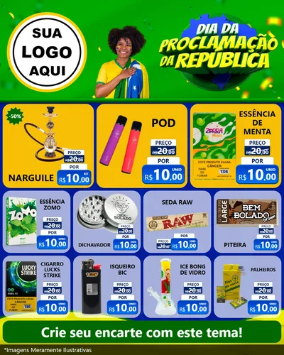 Modelo de Rede Social para Feed Instagram com o tema Dia Da Proclamação Da República para Tabacaria