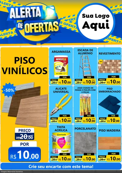 Modelo de Encarte para Encarte A4 Vertical com o tema Alerta de Ofertas para Material para Construção