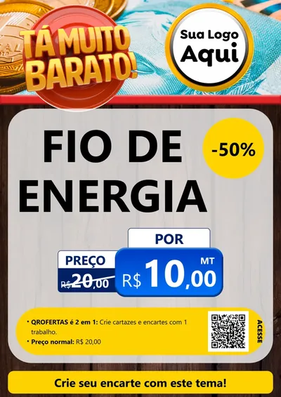 Modelo de Cartaz para Cartaz A4 Vertical com o tema Está Muito Barato para Materiais Elétricos