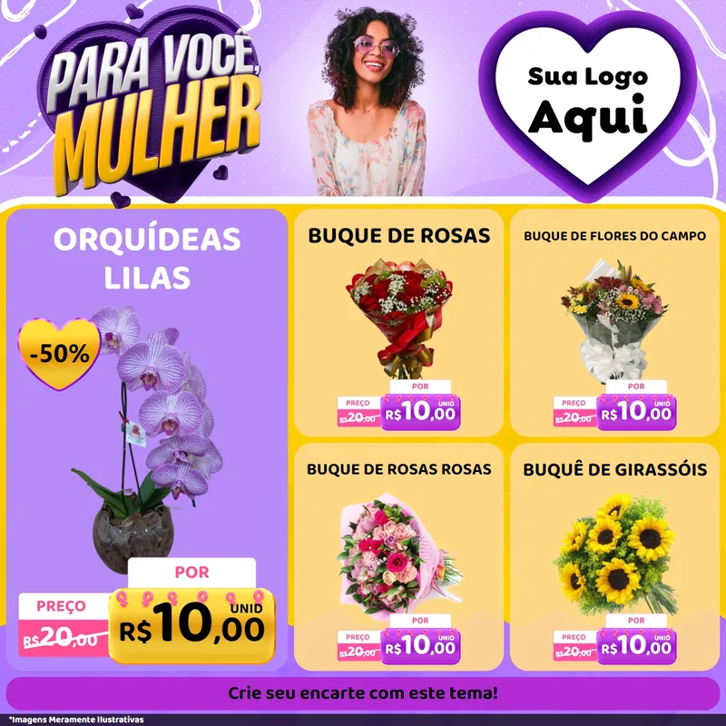 Modelo de Rede Social para Feed Facebook com o tema Para Você, Mulher para Floricultura e jardim