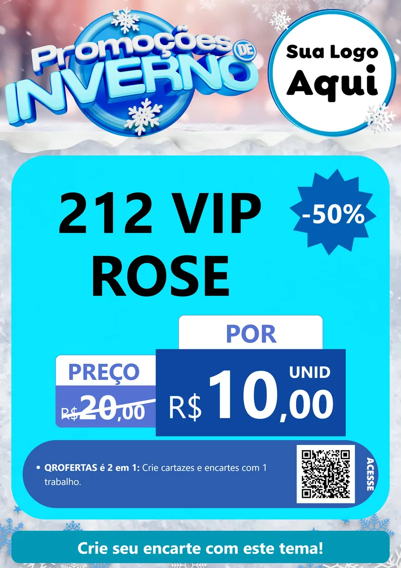 Modelo de Cartaz para Cartaz A4 Vertical com o tema Promoções de Inverno para Perfumes