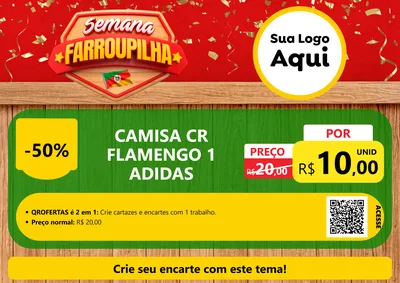 Modelo de Cartaz para Cartaz A4 Horizontal com o tema Semana Farroupilha para Roupas e acessórios