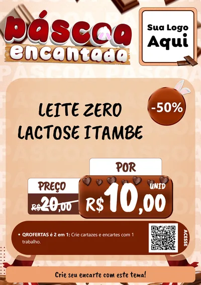 Modelo de Cartaz para Cartaz A4 Vertical com o tema Páscoa Encantada para Frios e Laticínios