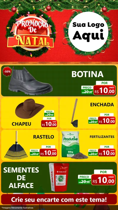 Modelo de TV para TV Vertical com o tema Promoção de Natal para Agropecuária