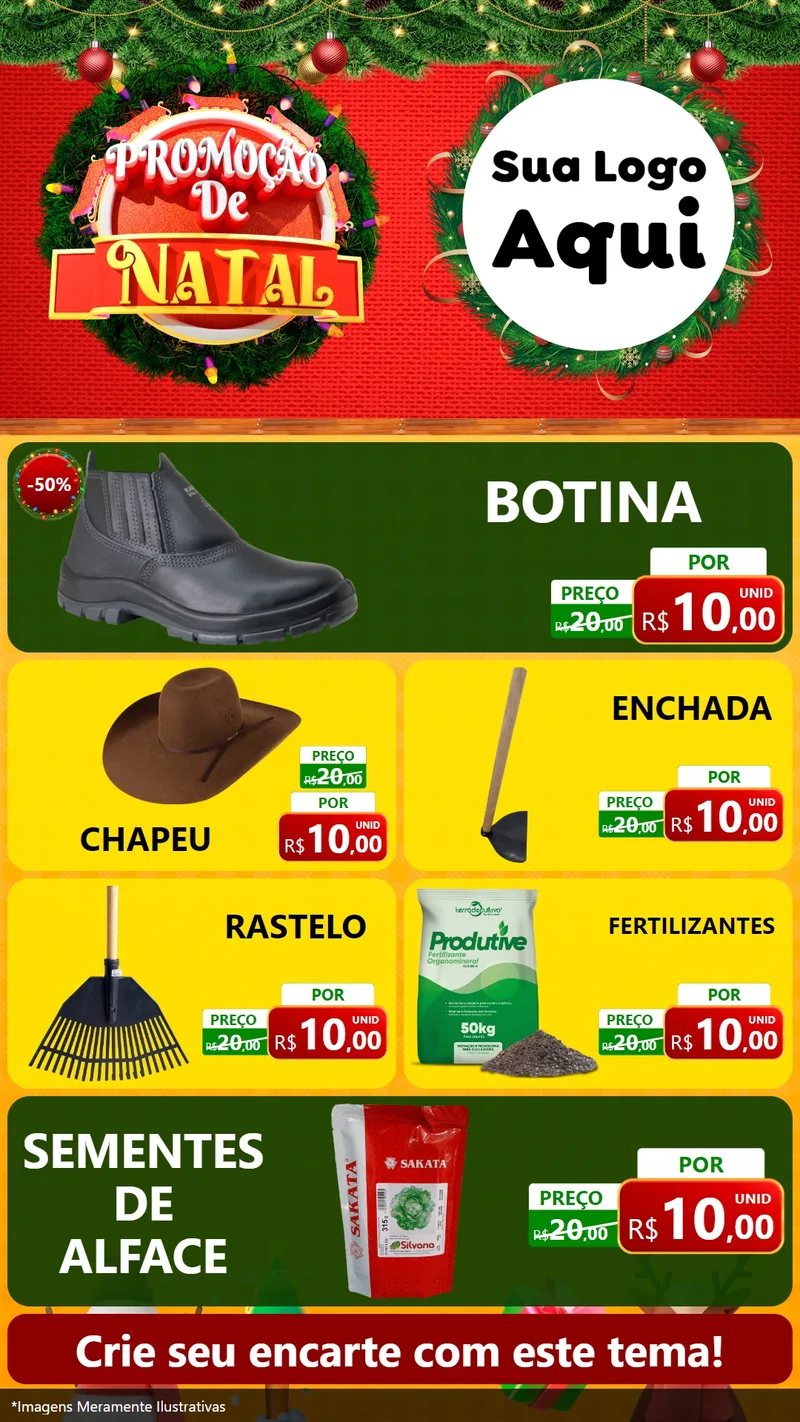 Modelo de TV para TV Vertical com o tema Promoção de Natal para Agropecuária