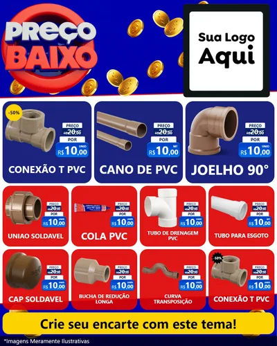 Modelo de Rede Social para Feed Instagram com o tema Preço Baixo para Tubos e conexões
