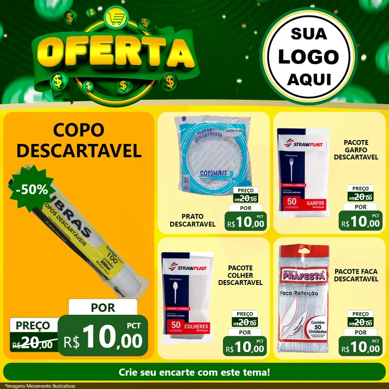 Modelo de Rede Social para Feed Facebook com o tema Oferta para Embalagens